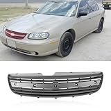CarPartsDepot, Front Matte Grey Finish w/Material Black Frame Body Grille Grill Replacement No Emblem, 400-15466 GM1200449 21992586