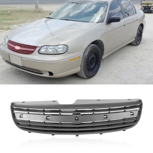 CarPartsDepot Front Grille Grill Black & Gray Compatible with Chevrolet 2000-2005 Malibu & 2004 Classic GM1200449 21992586