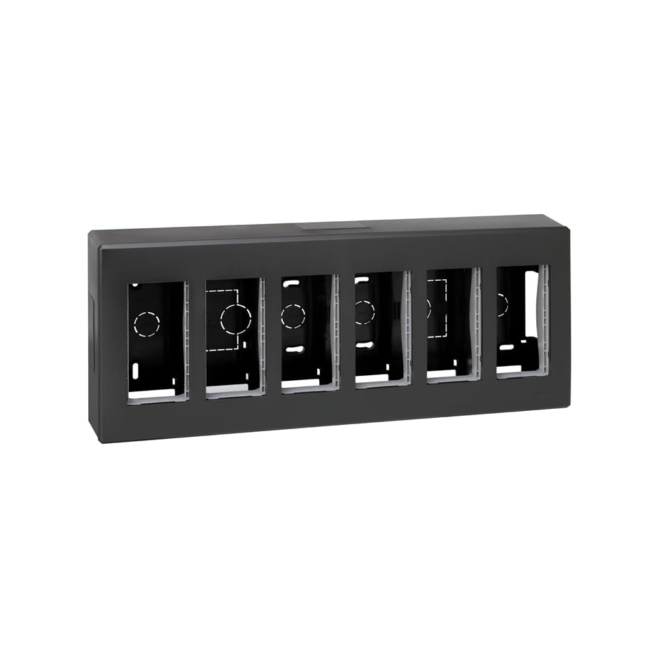 Boîtier saillie 6 modules graphite idéal pour harmoniser un salon moderne