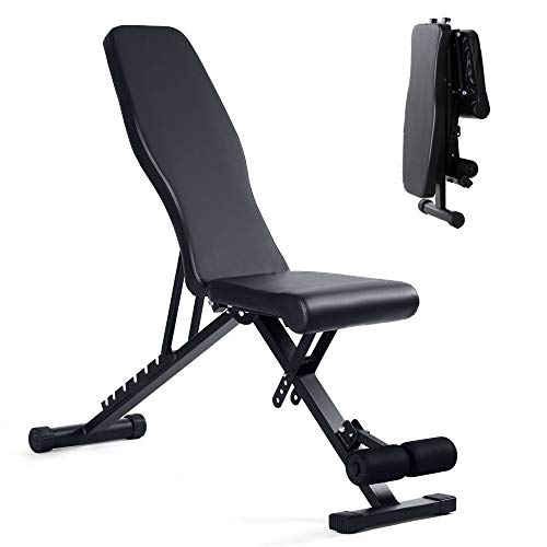 Weight Bench Adjustable ,90 to180 Degree Utility Workout Benchs Incline/Decline,Home Training Sit up Gym Bench black