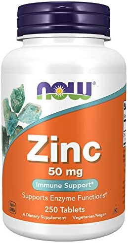 NOW Supplements, Zinc 50 mg, Tablets 250 Count (Pack of 1)
