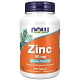 NOW Supplements, Zinc 50 mg, Tablets 250 Count (Pack of 1)