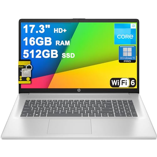 HP 17 �r�W�l�X �m�[�g�p�\�R�� 17.3�C���` HD+ �A���`�O���A Intel 8�R�A i3-N305 16GB RAM 512GB SSD Type-C �v���C�o�V�[�J���� ������ �o�b�e���[ �����[�d Win11Pro ICP Hub�B