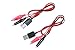 NOYITO Alligator Clip to USB Male Test Wire Adapter Red Black Wire Alligator Clip Test Cable 60cm (Pack of 2)