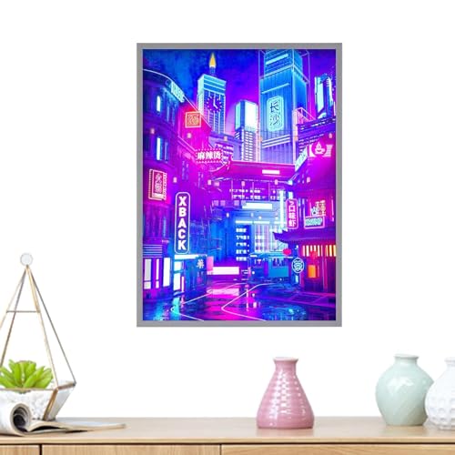 LED Wall Art Painting Cityscape Painting Cityscape Painting Illuminated Picture Wall Art Print for Home Living Room