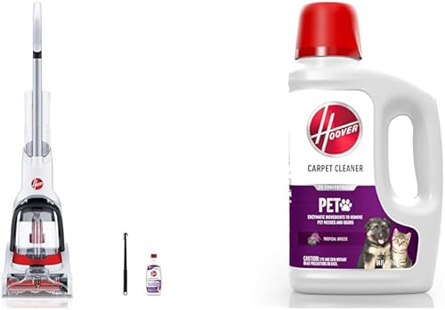 Hoover PowerDash Pet + Limpiador compacto de alfombras, ligero, solución de limpieza de alfombras para mascotas, champú de limpieza profunda para