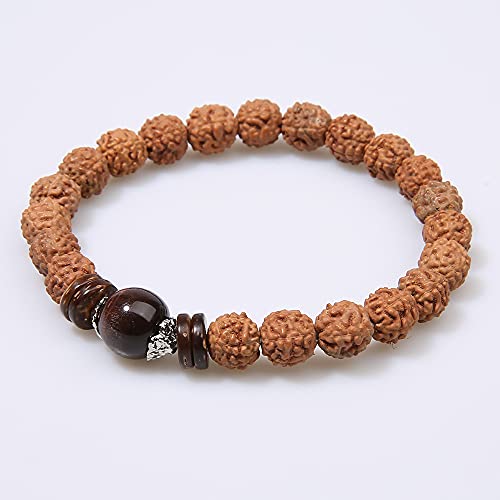 Colorful Bling Handmade Rudraksha Seeds Buddha Yoga Bracelet Bohemia Beaded Meditation Wrist Tibetan Bracelet Japa Prayer Mala Stretch Charm Bracelets Ethnic Style Jewelry For Women Girls - 4 Pcs #TOP2