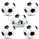 Aerzouser 5 Stück Wasserball Kinder, 25 cm Nach dem Aufblasen, Wasserball Aufblasbar,für Strand, Poolparty, Outdoor-Wasserspielzeug, für Kinder(Fußball)