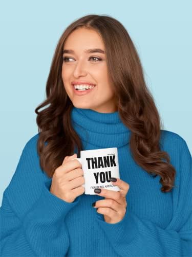 Thank You Gift Mug, Gifts for Women Men, Christmas Cup Presents - Leaving Gifts for Colleagues Boss Friends Teacher - for Being Awesome MG0042