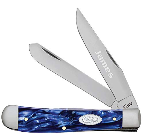 Personalized Case Sparxx Blue Pearl Kirinite Smooth Trapper With Free Laser Engraving #TOP6