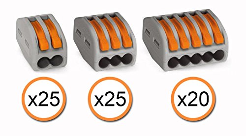 Wago (25) 222-412 (25) 222-413 (20) 222-415 Lever-Nut Assortment Pack