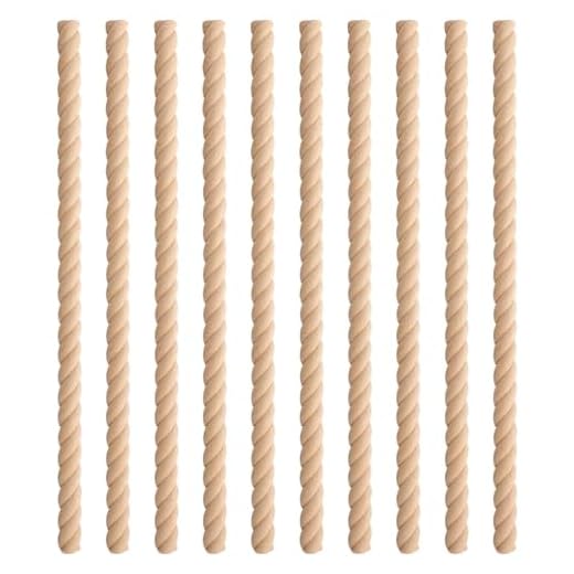 Molduras decorativas, listones de madera moldeables y recortables – 10 unidades de suministros de madera no acabada para armario, marco, pared, ventana, muebles, espejo, cajonera