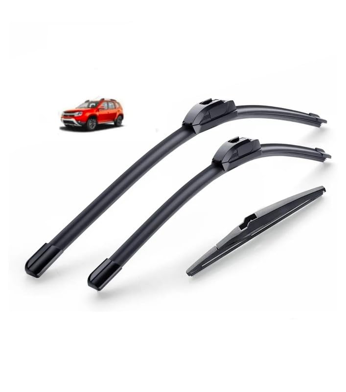Image of AWB 20 inch+20 inch Frameless /Soft Wiper Blades with 12 inch Rear Specific Wiper Blade Replacement Set for Renault Duster(Set of 3)