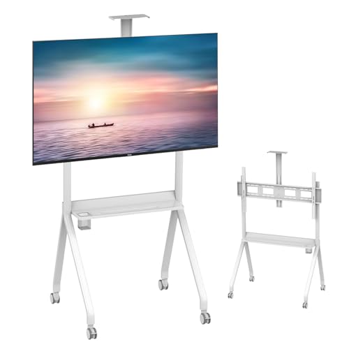Soporte móvil para TV pesado con ruedas y altura ajustable miniatura 1
