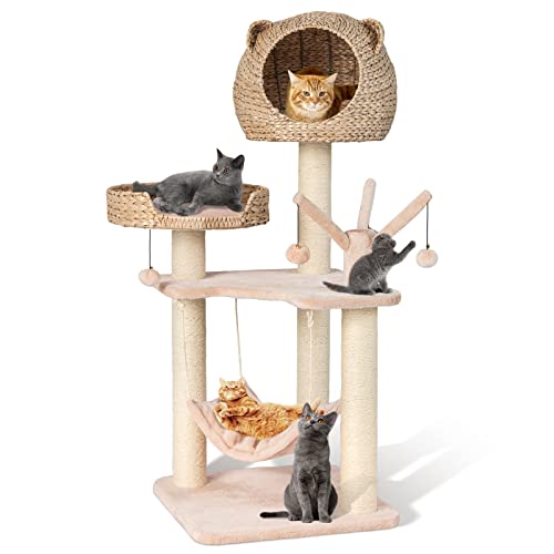 PETSITE Torre para Gatos con Hamaca y Rascadores Naturales miniatura 1