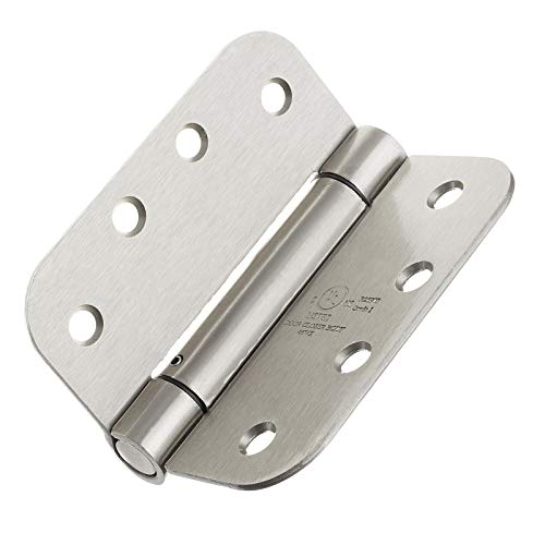 Cauldham (2 Pack) Heavy-Duty 4" Self-Closing Spring Door Hinge With 5/8" Radius Corners, Ul Listed - Satin Nickel #TOP3