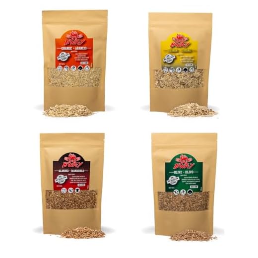 Wood Smoke - Madera para ahumar en frío, ahumador de Cocina – 1 x 400 ml Olivo, 1 x 400 ml Naranja, 1 x 400 ml Almendra, 1 x 400 ml limón, 1 x 400 ml Nogal, 1 x 400 ml Roble