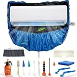 kikepilm kit pulizia climatizzatore split, kit per pulizia condizionatori con telo pulizia condizionatore e pareti laterali rinforzate (Blu scuro, Tipo A)