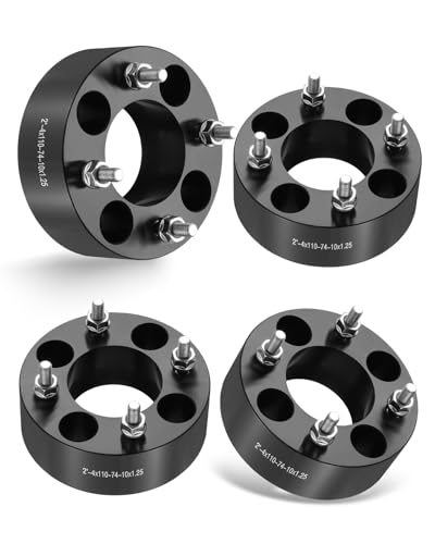 EVIL ENERGY 4x110 Wheel Spacers 74 Hub Bore M10x1.25 Stud Compatible with EZGO EZ GO Golf Cart Club Car ATV 2 inch Lug Centric 4 pcs Wheel Spacer Not Hubcentric Black