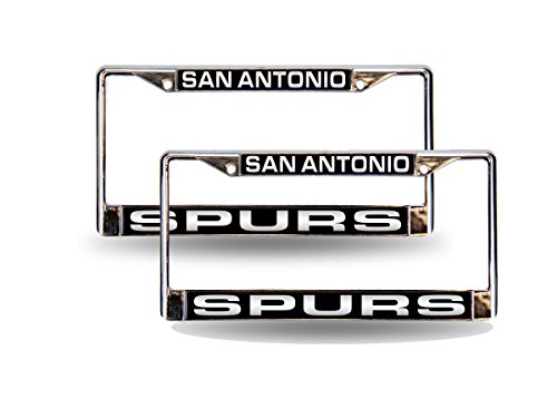 San Antonio Spurs NBA Chrome Metal Laser Cut License Plate Frame - Set of 2 Frames
