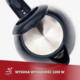 MPM MCZ-85/G1 Bezprzewodowy Czajnik Elektryczny 1, 7 L - 2200 W, Podstawa 360°, z Automatyczną Pokrywką, Wskaźnikiem Poziomu Wody, Filtrem Antywapiennym - Grafitowy