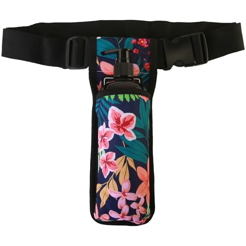 Massage Oil Lotion Bottle Holster Hands Free Adjustable Waist Strap Secure Universal Fit for Massage Therapists Bag Only Not Bottle Included(Red Green)