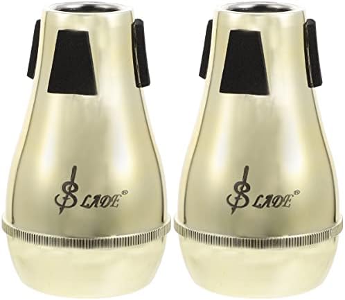 Milisten Instruments Horn Accessories 2pcs Mute Straight Tenor Remove Flugelhorn Sourdine Golden Bass Dampeners Plastic Musical Horn - - shaped Shaped Practice Closed Mutes for French Brass French