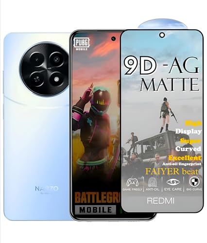 Image of Premium Tempered Glass for NARZO 70X(matte finish glass, Pack of 1) Full Screen Coverage gaming matte Screen Protector Guard (NARZO 70X)