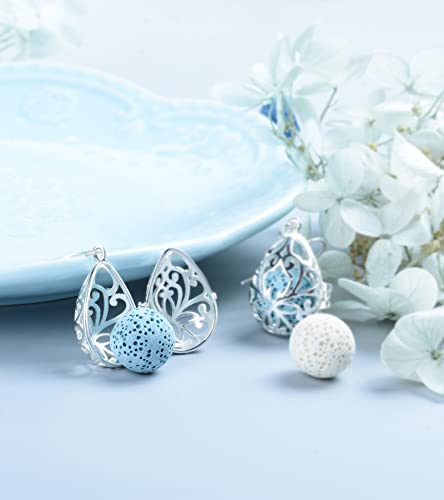 INFUSEU Essential Oil Diffuser Dangling Earrings with 14pcs Lava Rock Stones for Women Aromatherapy Jewelry Unique Gifts3