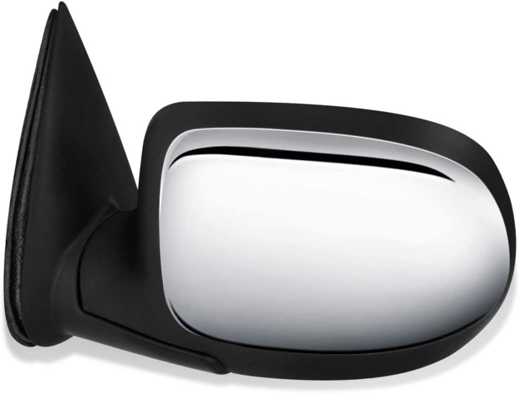 For Chevy Silverado 1500 HD 2001-2006 Door Mirror Driver and Passenger Side | Pair | Manual | Non-Heated | Textured | w/Chrome Cover Folding | GM1320208, GM1321208 | 25876714, 25876714-PFM, 15037958