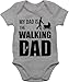 Produktbild Shirtracer Baby Body Junge Mädchen - Papa - My Dad is the Walking Dad - 3/6 Monate - Grau meliert - vatertagsgeschenk für werdende väter fatertags geschenk vatertag geburt bodys lustige babygeschenke