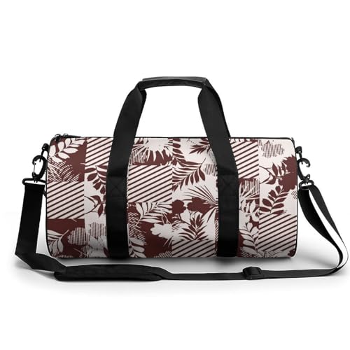 Sac de voyage vintage motif feuilles format weekend duffel bag 45cm
