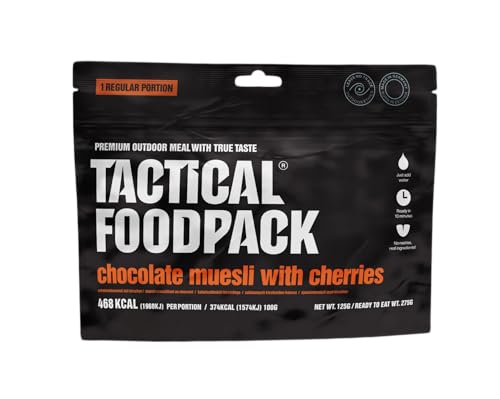 Muesli con Chocolate y Cerezas 125g – Tactical Foodpack – Desayuno Liofilizado Natural – Comida Outdoor, Camping, Supervivencia y Emergencia – 468 kcal - Image 3