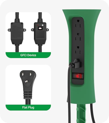 Cccei Outdoor GFCI Power Strip: 6' 4-Outlet Weatherproof w/ Stake - image 7