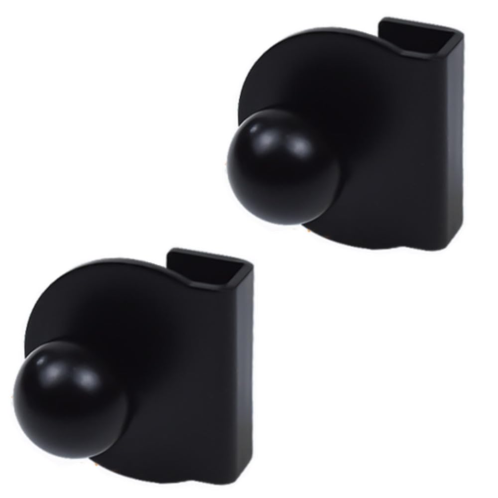 Heuskay Style B 2 Pcs Glass Clip Handle, Iron No Drill Door Clips, Pulls Handles, Knobs For Glass 3-5Mm, Black