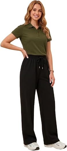 EHA Women Polo T-Shirt and Lower Set Cotton Co-Ord Set for Women | Polo Collar Half Sleeve T-Shirt with Track Pants | Casu...