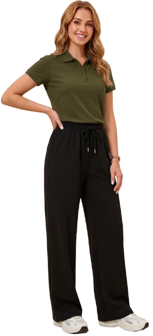EHA Women Polo T-Shirt and Lower Set Cotton Co-Ord Set for Women | Polo Collar Half Sleeve T-Shirt with Track Pants | Casu... - Review, Price and Buying Guide