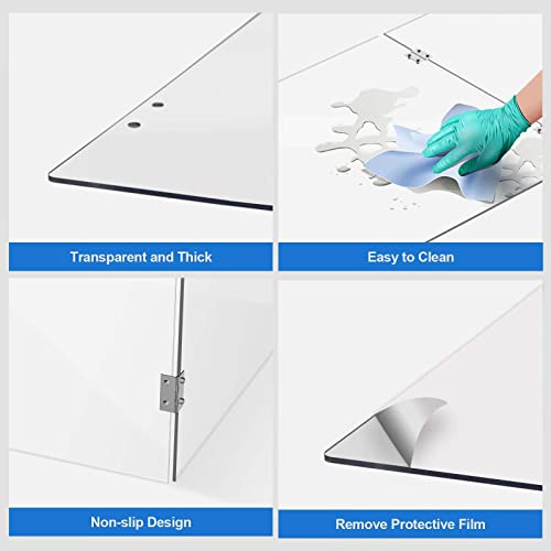 Desk Shields For Classroom - Clear Acrylic Plexiglass Barrier For Counter, Trifold Sneeze Guard For Desk, Restaurant, Table, Classroom, Teacher, Student #TOP1
