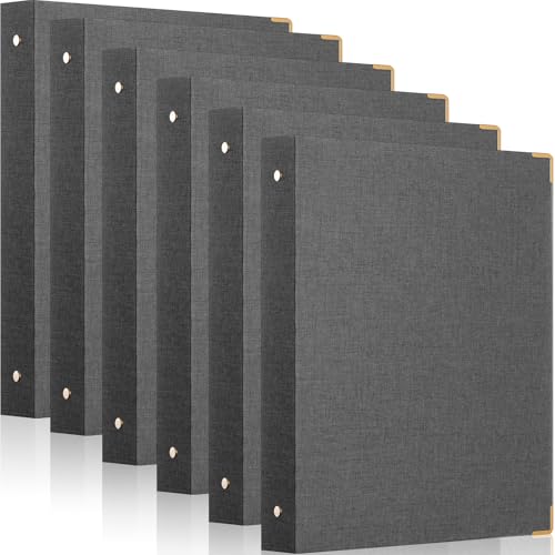 Fulmoon 6 Pcs Aesthetic 3 Ring Binders with Linen Cover 1 Inch Round Rings Binder with Inner Pocket 8.5 x 11 Binder Fits Letter Sized Durable for School Office and HomeDark Gray product thumbnail 10