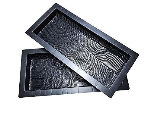 FHONYX 2 PCS stampi in cemento 50x20x4cm, bordo, palisade, cordolo, imitazione del legno, giardino dei prati, decorazione del giardino, percorso, DIY, pavimentazione, riutilizzabile, multifunzione