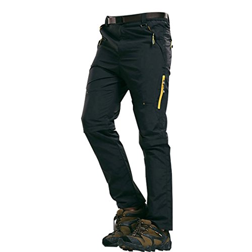 Rocky Sun Mens Outdoor Nylon Sun-Proof Hiking Pants/Shorts Size M Black - //coolthings.us