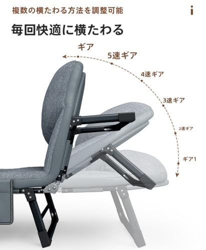 NIKASIKI 折りたたみベッド 幅 60/66cm 8 脚構造 高耐久棉麻 6 段調節 耐荷重 250kg アウトドア キャンプ 寝室 応接室 訪問看護 介護 収納便利 (稳固190*66cm) [並行輸入品] [4]