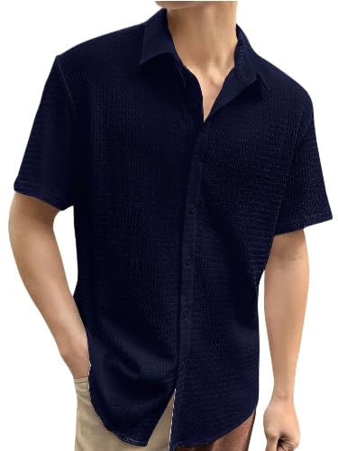 Image of Pinkmint Popcorn Shirt for Men Soild Slim Fit Sleeve Spread Collar Trendy Men Shirt Summer Wear Goa Wear Olive