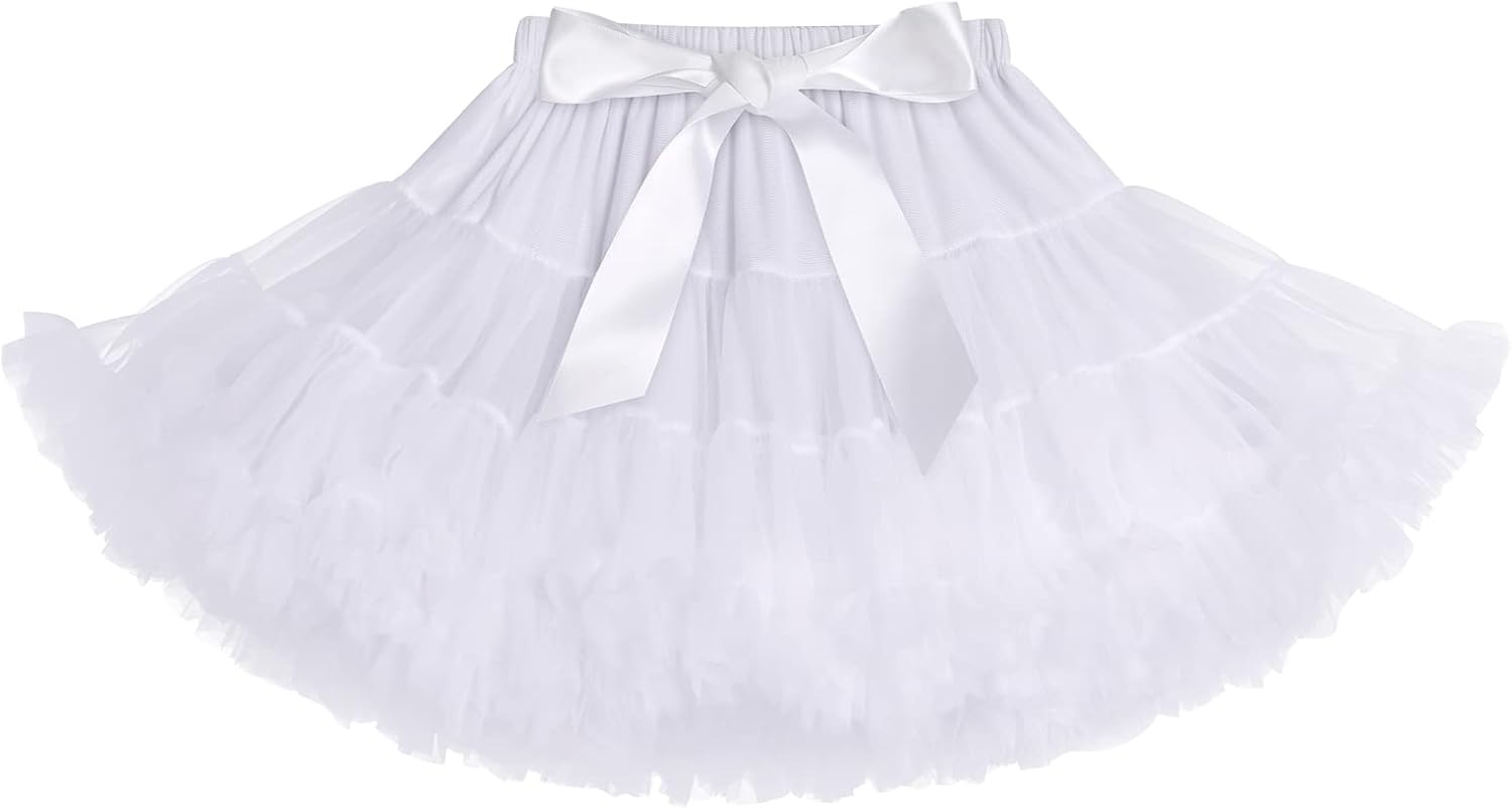 Petticoat Skirt for Girls Tutu Skirt Princess Fluffy Soft Tulle Ballet Birthday Party Pettiskirt Half Slips Dance Underskirt