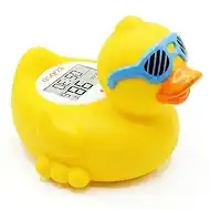 Baby Bath Thermometer for Babies & Newborns, Infant Bath Thermometer with Adjustable High Temp Alert, Accurate Digital Water Thermometer (±1°F), Floating Duck with LED & Sound Alarm, Timer, BPA-Free