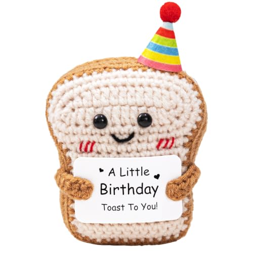 Crisky Crochet Funny Birthday Gifts for Women Cute Birthday Card for Women Bday Party Decorations Her Him Men Teen Girls Teacher Sister Mom Coworker Male Female Unique Desk Decor