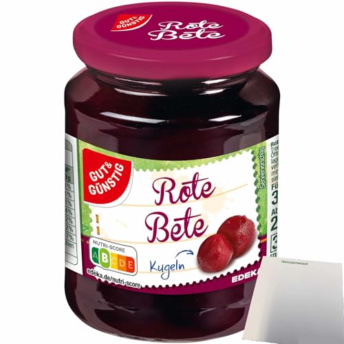 usy - Gut&Günstig Rote Bete Kugeln geschält bissfest (330g Glas) + usy Block