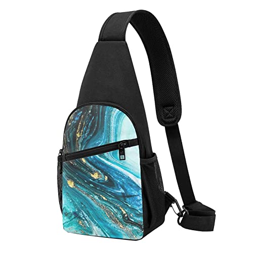 Sac à dos à bandoulière marbré bleu pour vos randonnées et voyages urbains