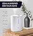 GENIANI Cool Mist Air Humidifiers for Bedroom, Plants, and Large Rooms - Quiet Humidifiers for Baby Room with Auto Shut Off & Night Light (3.9L, White)