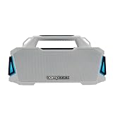 Bumpboxx Bluetooth Retro Boombox Thump, Up to 32-Hour Play Time, Rechargeable Battery, TWS Pairing, IPX6 Water Resistant Boombox with Powerful Bass, USB Port & Adjustable Strap Included, Cosmic White